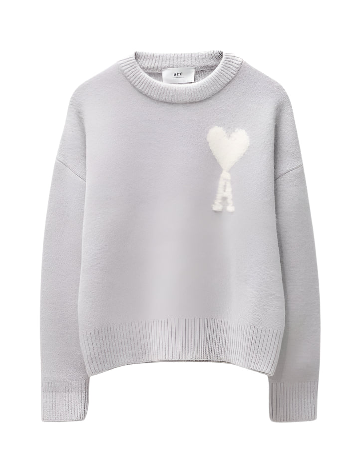 Ami paris grey and white sweater