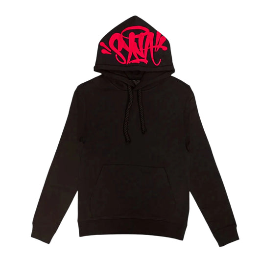 Syna red and black hoodie