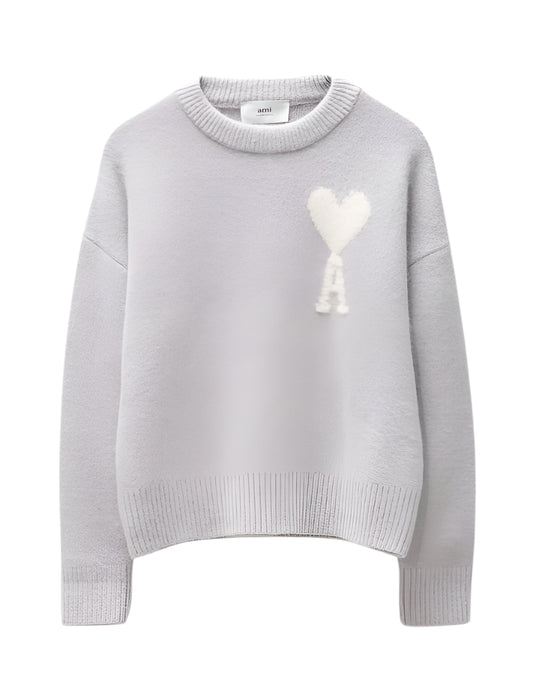 Ami paris grey and white sweater